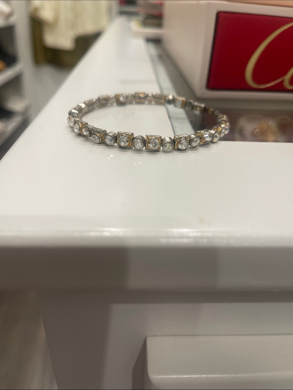 Gold-Tone Crystal Tennis Bracelet - Sparkling Clear Stones